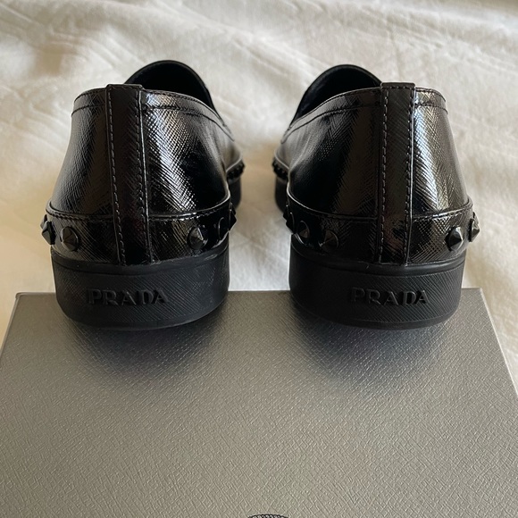 PRADA Black Slip-On Loafers - Picture 4 of 9
